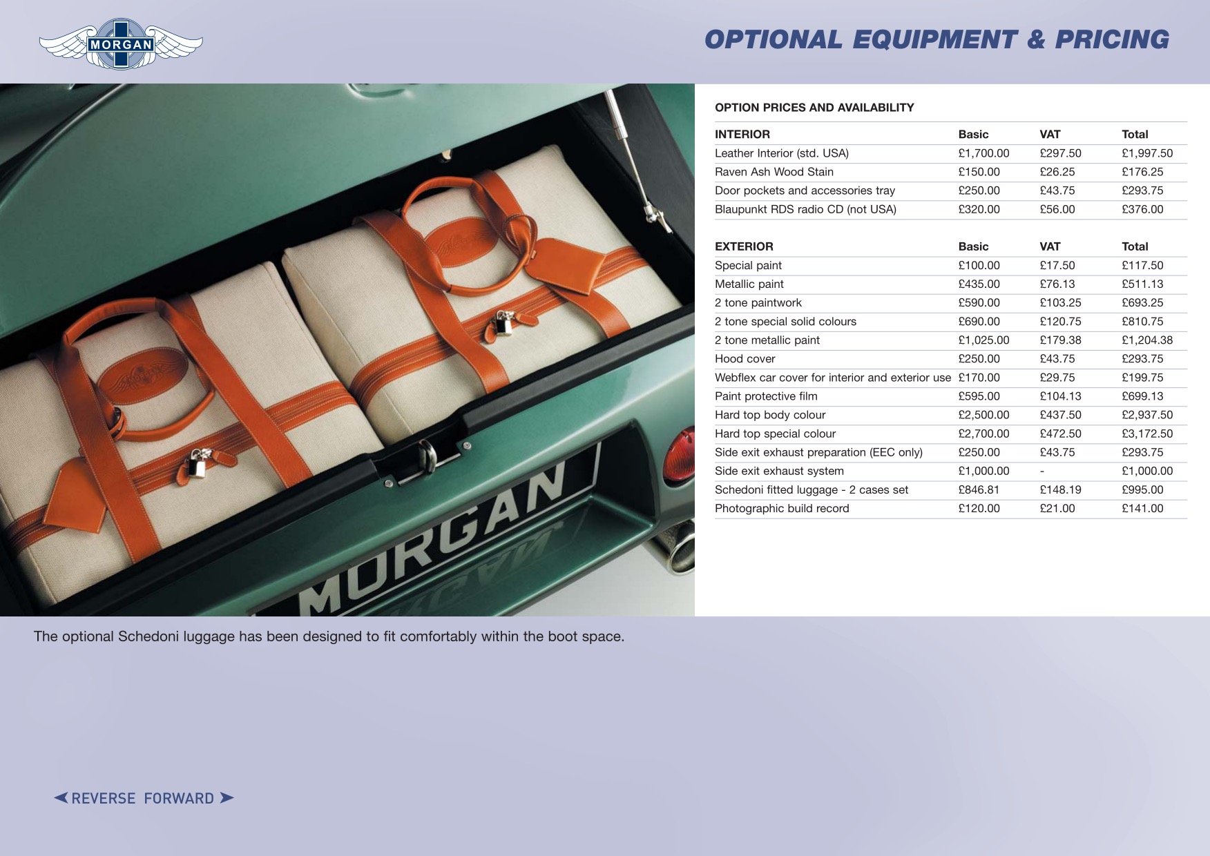 2006 Morgan Aero Brochure Page 7
